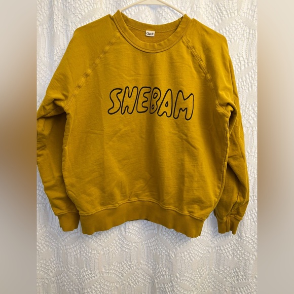 Clare V Tops - Shebam Graphic Crew Neck Sweatshirt - Marigold by Clare V, size L